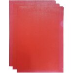 Pochette coin polypropylène grainé - 12/100e - rouge transparent - 100 unités Q-CONNECT