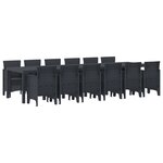 vidaXL Ensemble de salle à manger de jardin 13 Pièces Anthracite