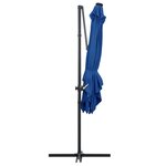 vidaXL Parasol de jardin en porte-à-faux lumières LED et mât en acier