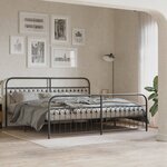 vidaXL Cadre de lit métal sans matelas avec pied de lit noir 193x203cm