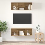 vidaXL Meubles TV muraux 2 Pièces chêne artisanal 37 x 37 x 107 cm