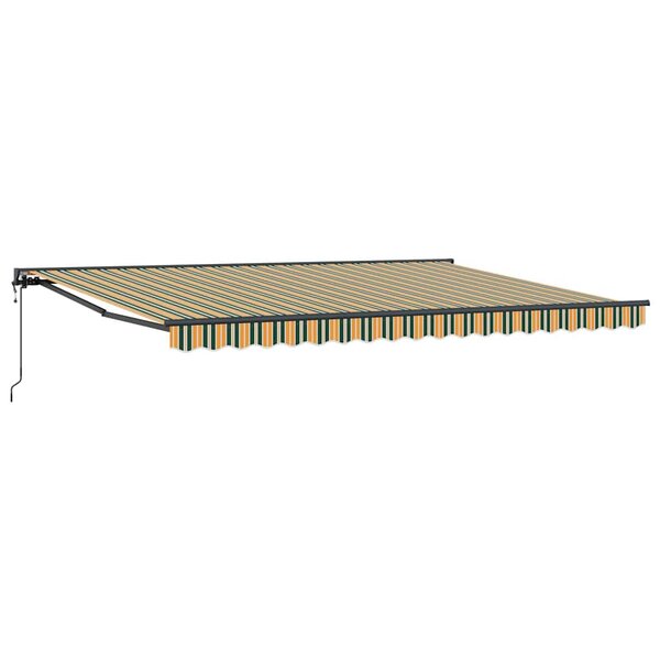 vidaXL Auvent Rétractable Vert et jaune 450x300 cm tissu