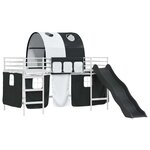 vidaXL Lit mezzanine pour enfants Blanc et Noir 79 5 x 200 cm Métал