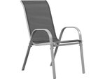 Fauteuil jardin textilène "cordoba" - phoenix - gris foncé/argenté - lot de 2