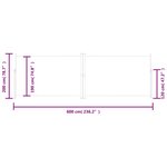 vidaXL Auvent latéral rétractable Marron 200x600 cm