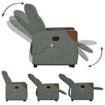 vidaXL Fauteuil de massage inclinable Gris foncé Tissu