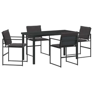 vidaXL Ensemble de salle à manger pour jardin 5 Pièces Noir