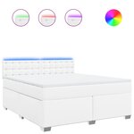 vidaXL Sommier à lattes de lit avec matelas Blanc 180x200cm Similicuir
