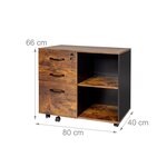 Caisson mobile de bureau avec rangement organisé 60 x 40 x 75 cm en métal blanc 13_0017677