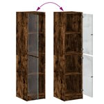 vidaXL Buffet avec portes en verre chêne fumé 35x37x142 cm