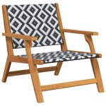 vidaXL Ensemble de Chaises et Table de Jardin en Bois d'Acacia Noir et Blanc 5 Pièces