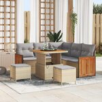 vidaXL Ensemble de canapé de jardin 9 Pièces Beige et Gris clair