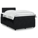 vidaXL Sommier à lattes de lit avec matelas noir 120x190 cm velours
