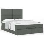 VidaXL Cadre de lit ottoman avec matelas gris foncé 140x190 cm tissu