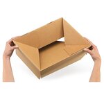 Caisse carton de déménagement brune double cannelure à montage instantané raja 59x39x28 cm (lot de 10)