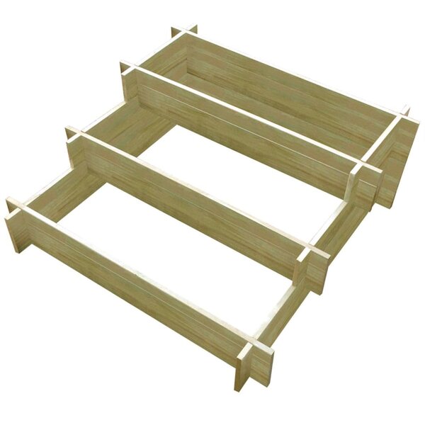 vidaXL Jardinière à 3 niveaux 90 x 90 x 35 cm Bois imprégné