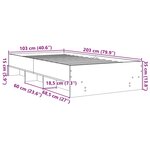 vidaXL Cadre de lit sans matelas noir 100x200 cm bois d'ingénierie