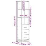 vidaXL Armoire de salle de bain chêne fumé 35x37 5x166 cm