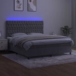 vidaXL Sommier à lattes de lit matelas et LED Gris clair 180x200 cm