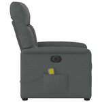 vidaXL Fauteuil inclinable de massage électrique gris foncé tissu
