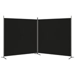 vidaXL Cloison de séparation 2 panneaux Noir 348x180 cm Tissu