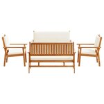 vidaXL Ensemble de canapé de jardin 5 pièces avec coussins en bois d'acacia robuste.