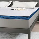 vidaXL Coussins de Matelas Blanc et bleu 200 x 200 cm
