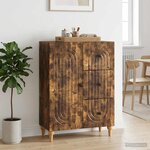 vidaXL Buffet Chêne fumé 66 x 34 5 x 90 cm Bois d'ingénierie