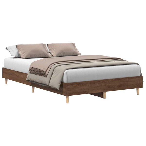 vidaXL Cadre de lit sans matelas chêne marron 135x190 cm