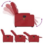 vidaXL Fauteuil inclinable de massage électrique rouge similicuir