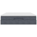 VidaXL Cadre de lit ottoman avec matelas gris foncé 160x200 cm velours