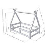 Lit cabane enfant NAKANA 90 x 180 beige