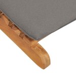 vidaXL Chaise longue pliable avec coussin gris foncé Bois de teck