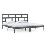 vidaXL Cadre de lit Gris Bois de pin massif 200x200 cm