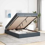 vidaXL Cadre de lit avec matelas Gris foncé 140 x 200 cm Velours