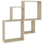 vidaXL Étagère murale cube Chêne sonoma 80x15x78 5cm Bois d’ingénierie