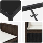 vidaXL Ensemble de salle à manger pour jardin 9 Pièces Marron polyrotin