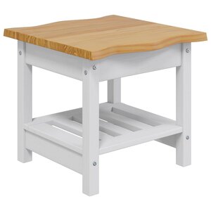 VidaXL Table d'appoint EKAI Blanc 50 x 50 x 45 5 cm Bois de pin massif