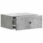 vidaXL Cabinet de chevet mural Gris béton 49 x 34 5 x 20 cm