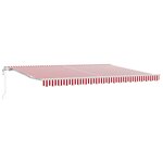 vidaXL Auvent rétractable Rouge et Blanc 450 × 350 cm