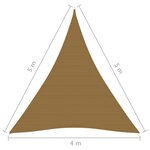 vidaXL Voile d'ombrage 160 g/m² Taupe 4x5x5 m PEHD