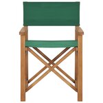 vidaXL Chaises de metteur en scène lot de 2 Bois de teck massif Vert