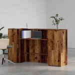 vidaXL Bureau de réception vieux bois 180x50x103 5cm bois d'ingénierie