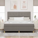 vidaXL Lit à ressorts avec matelas Taupe 180 x 200 cm tissu