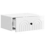 vidaXL Cabinet de chevet mural 2 Pièces Blanc brillant 49 x 34 5 x 20 cm