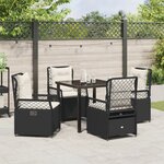vidaXL Ensemble de salle à manger de jardin 5 pièces Rattan poly noir