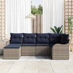 vidaXL Ensemble de canapé de jardin Gris polyrotin