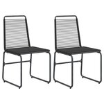 vidaXL Chaises de jardin 2 Pièces Noir 48 x 55 x 89 5 cm Rotin
