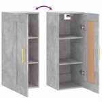 vidaXL Armoire murale gris béton 34 5x34x90 cm bois d'ingénierie