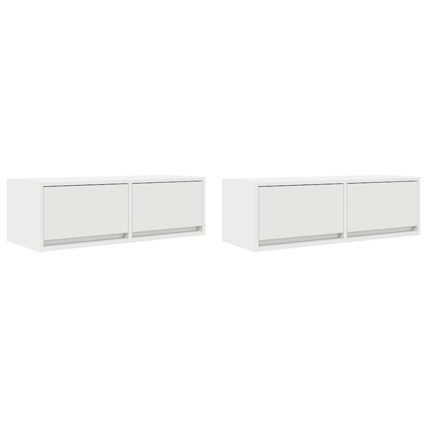 vidaXL Meubles TV 2 Pièces blanc 80x31x25 5 cm bois d'ingénierie